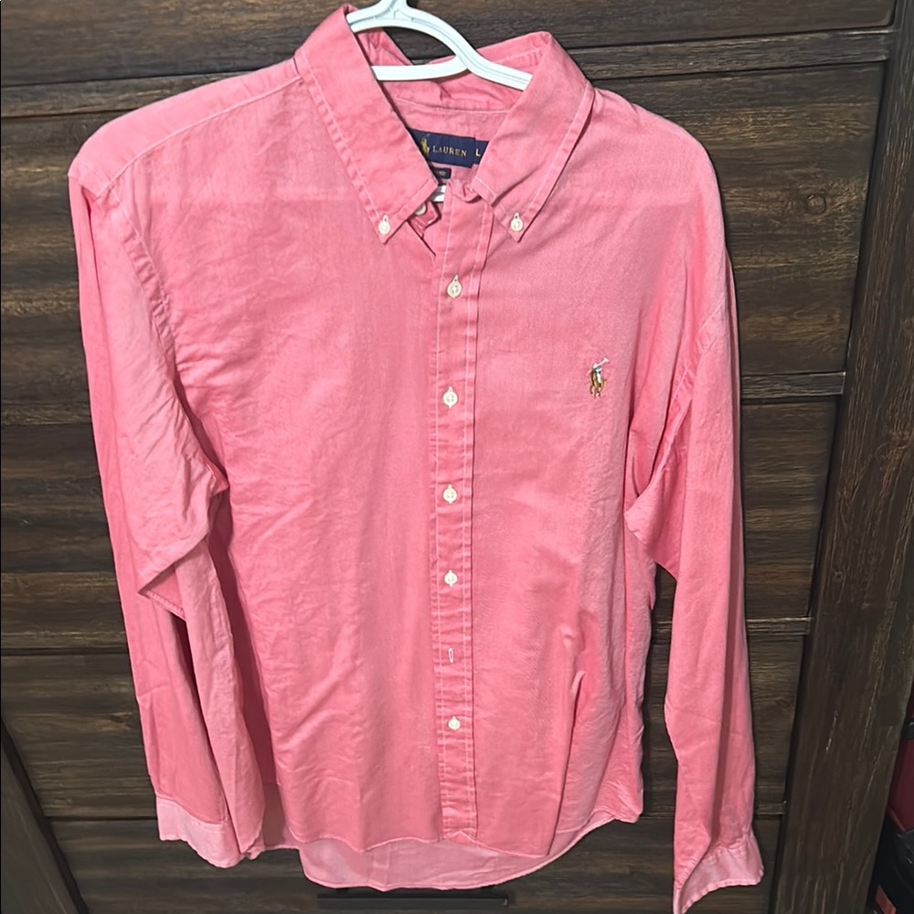 Ralph Lauren Men's Pink Button-Down Shirt
